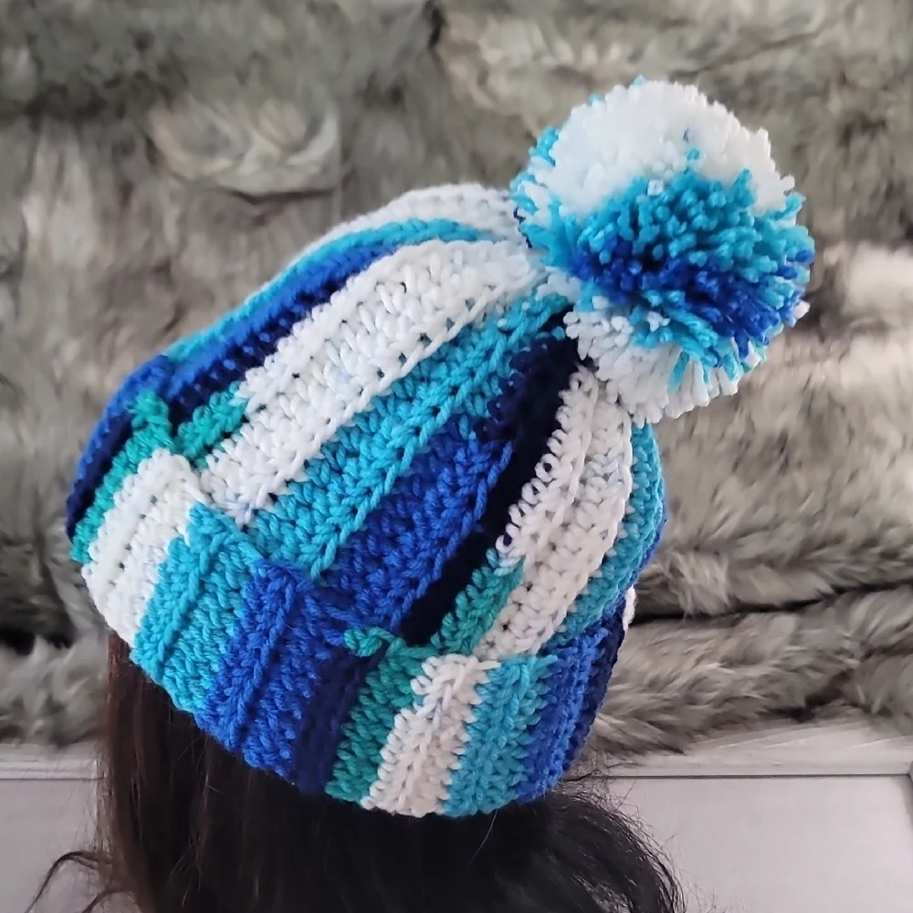 Colorful Striped Knit Beanie